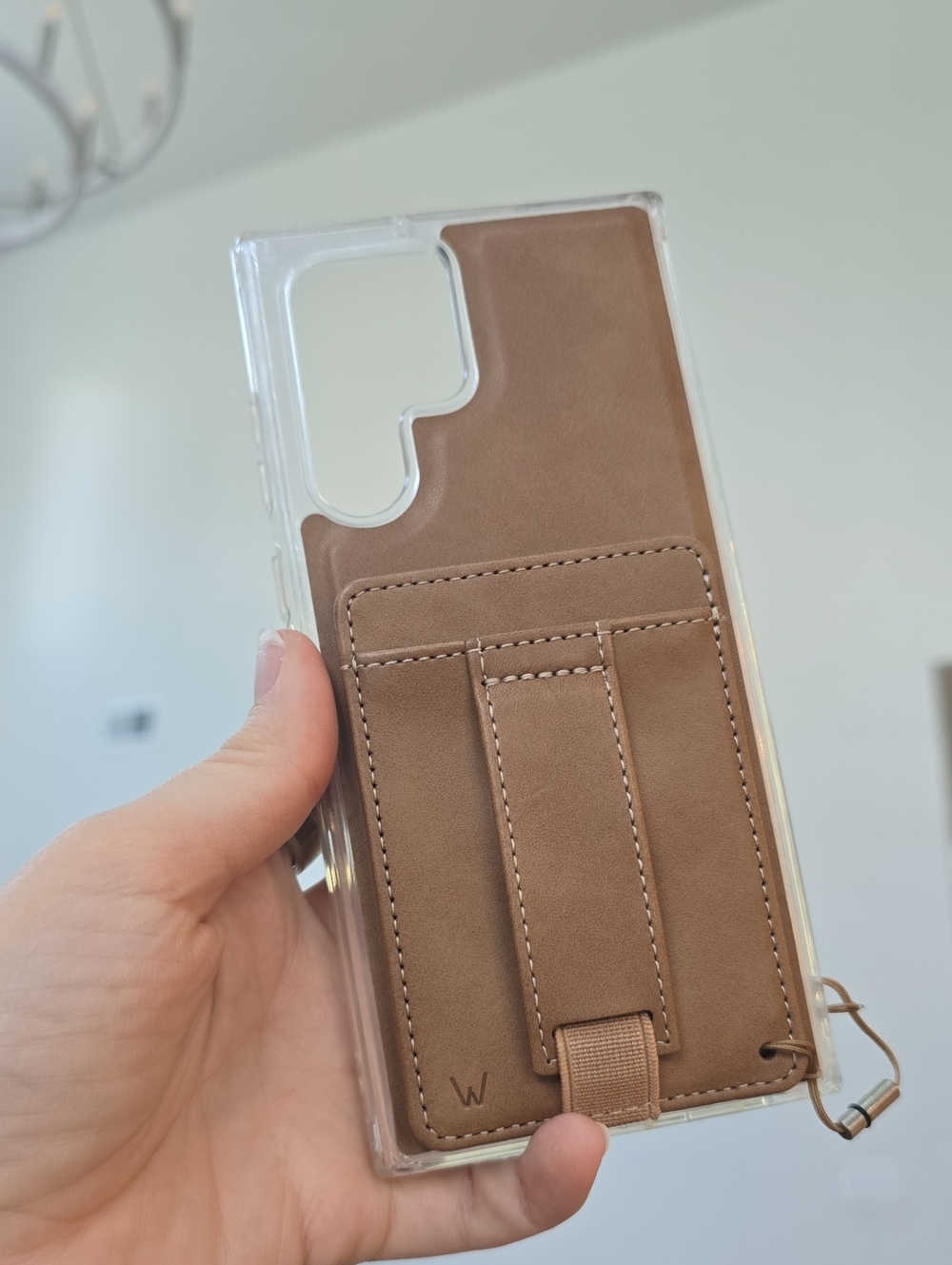 Walli Samsung Galaxy S22 Ultra - Camel Leather Wallet Phone Case with Hand Strap